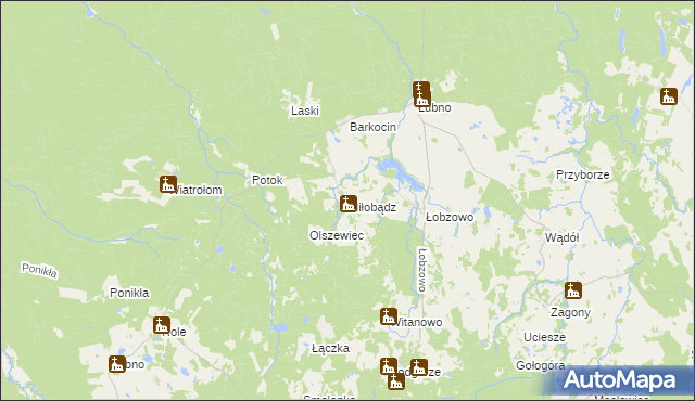 mapa Miłobądz gmina Kołczygłowy, Miłobądz gmina Kołczygłowy na mapie Targeo