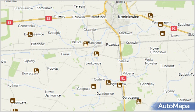 mapa Miłonice, Miłonice na mapie Targeo