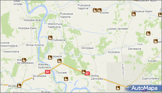 mapa Minczewo, Minczewo na mapie Targeo