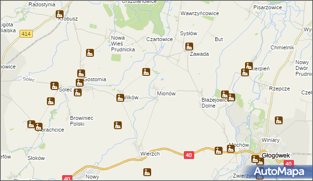 mapa Mionów, Mionów na mapie Targeo