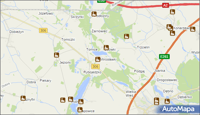 mapa Mirosławki, Mirosławki na mapie Targeo