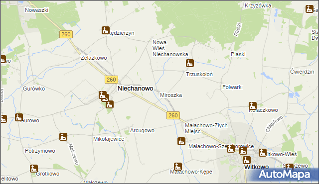 mapa Miroszka, Miroszka na mapie Targeo