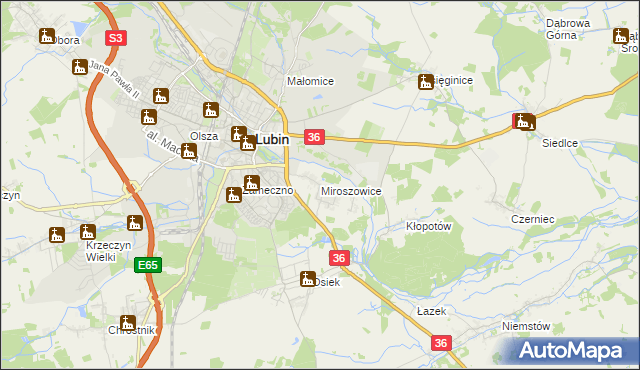 mapa Miroszowice, Miroszowice na mapie Targeo