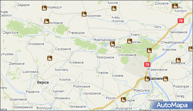 mapa Mistrzowice, Mistrzowice na mapie Targeo