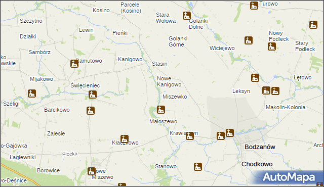 mapa Miszewko gmina Bodzanów, Miszewko gmina Bodzanów na mapie Targeo