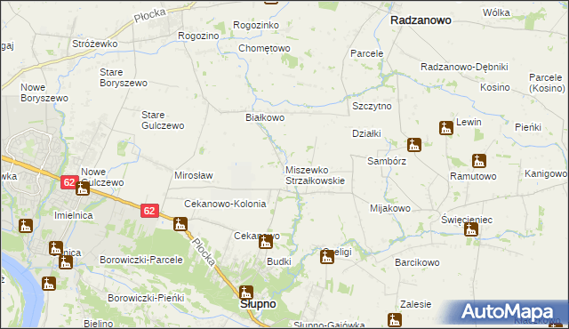 mapa Miszewko Strzałkowskie, Miszewko Strzałkowskie na mapie Targeo