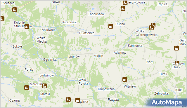 mapa Mlęcin, Mlęcin na mapie Targeo