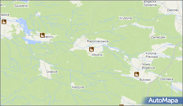 mapa Młodnik, Młodnik na mapie Targeo