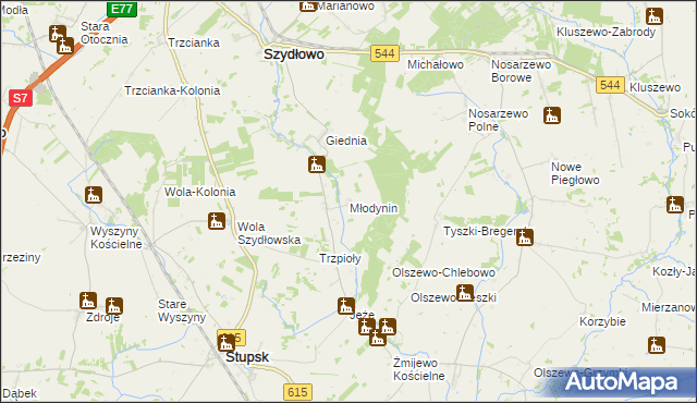 mapa Młodynin, Młodynin na mapie Targeo