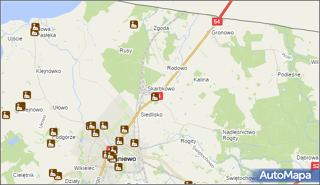 mapa Młoteczno, Młoteczno na mapie Targeo