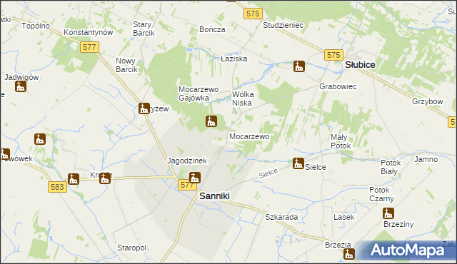 mapa Mocarzewo, Mocarzewo na mapie Targeo