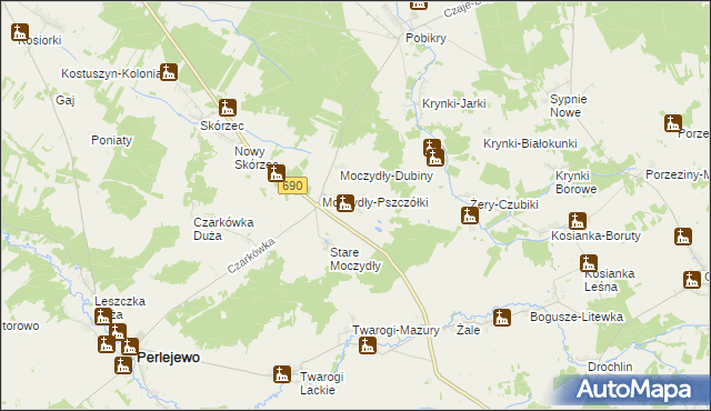 mapa Moczydły-Kukiełki, Moczydły-Kukiełki na mapie Targeo