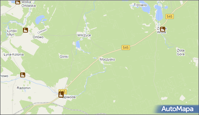 mapa Moczysko, Moczysko na mapie Targeo
