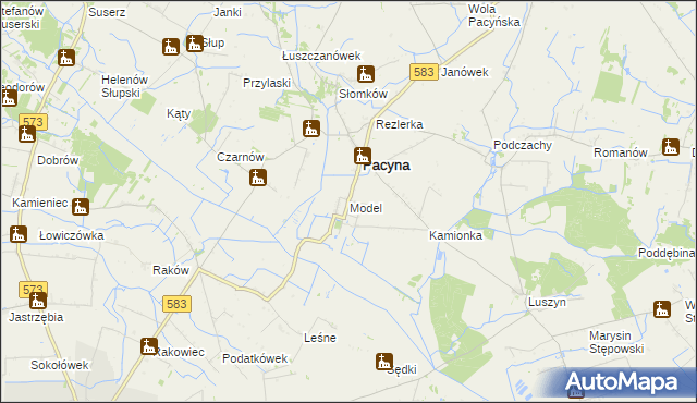 mapa Model, Model na mapie Targeo