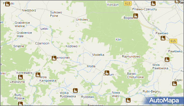 mapa Modełka, Modełka na mapie Targeo