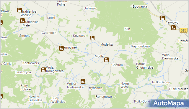 mapa Modła gmina Ciechanów, Modła gmina Ciechanów na mapie Targeo