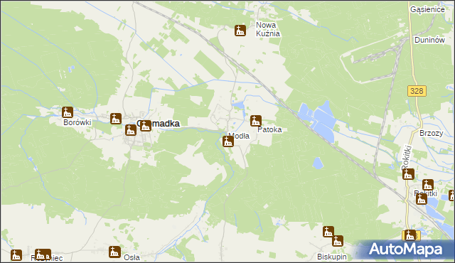 mapa Modła gmina Gromadka, Modła gmina Gromadka na mapie Targeo