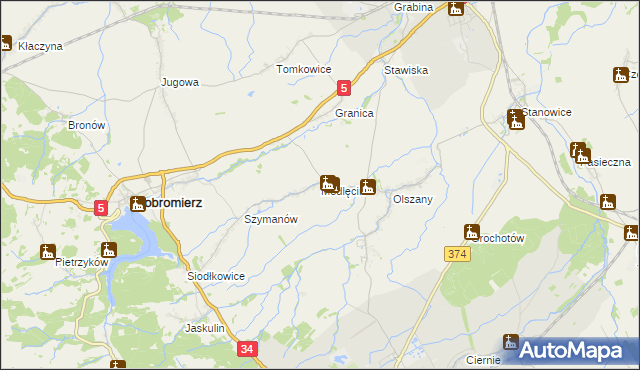 mapa Modlęcin, Modlęcin na mapie Targeo