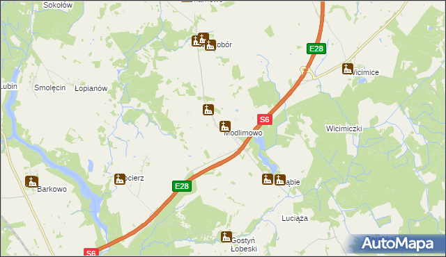 mapa Modlimowo gmina Płoty, Modlimowo gmina Płoty na mapie Targeo