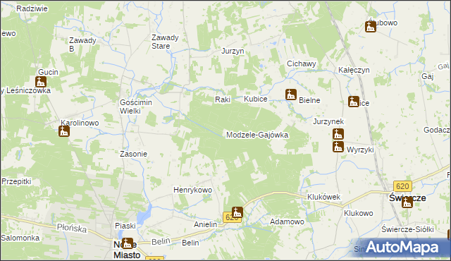 mapa Modzele-Gajówka, Modzele-Gajówka na mapie Targeo