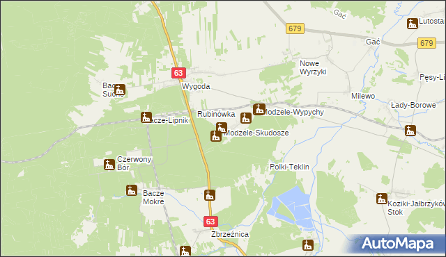 mapa Modzele-Skudosze, Modzele-Skudosze na mapie Targeo