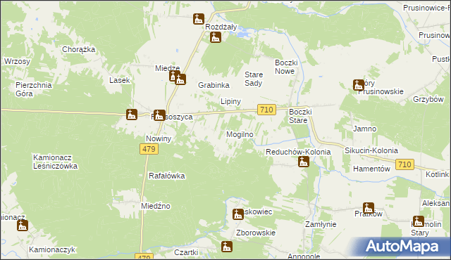 mapa Mogilno gmina Warta, Mogilno gmina Warta na mapie Targeo