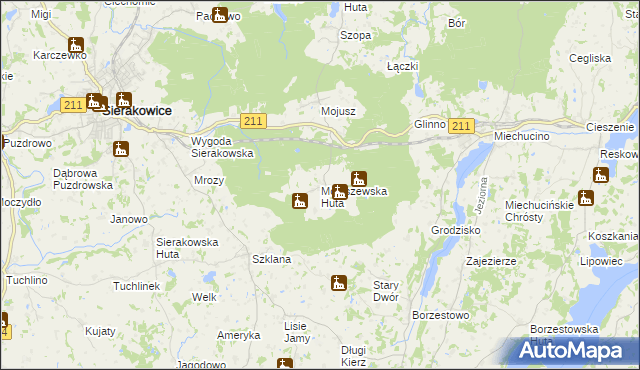 mapa Mojuszewska Huta, Mojuszewska Huta na mapie Targeo