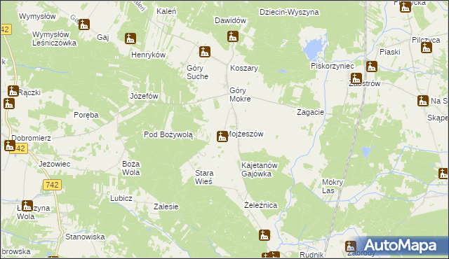 mapa Mojżeszów, Mojżeszów na mapie Targeo