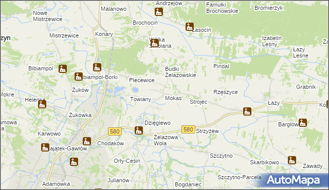 mapa Mokas, Mokas na mapie Targeo