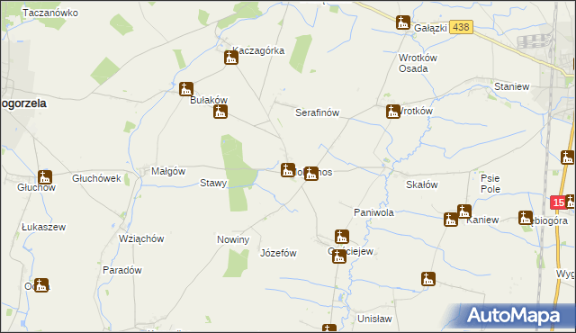 mapa Mokronos gmina Koźmin Wielkopolski, Mokronos gmina Koźmin Wielkopolski na mapie Targeo