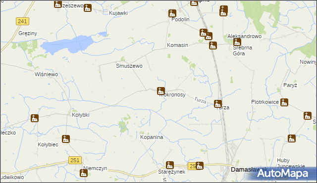 mapa Mokronosy, Mokronosy na mapie Targeo