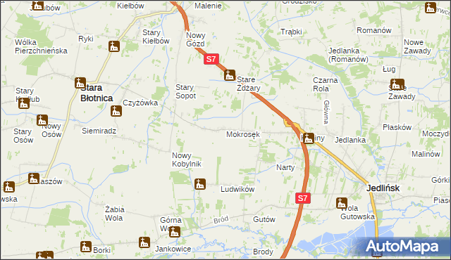 mapa Mokrosęk, Mokrosęk na mapie Targeo