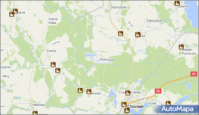 mapa Mokrzyca, Mokrzyca na mapie Targeo