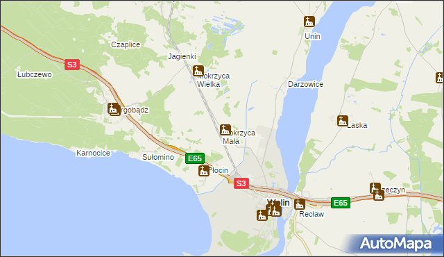 mapa Mokrzyca Mała, Mokrzyca Mała na mapie Targeo