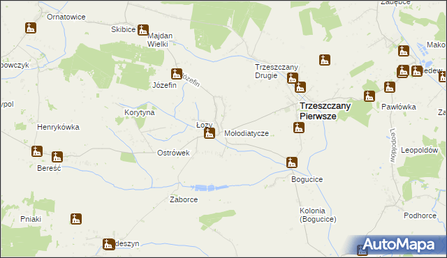 mapa Mołodiatycze, Mołodiatycze na mapie Targeo