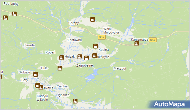 mapa Mołodycz, Mołodycz na mapie Targeo