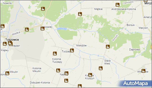 mapa Mołożów, Mołożów na mapie Targeo