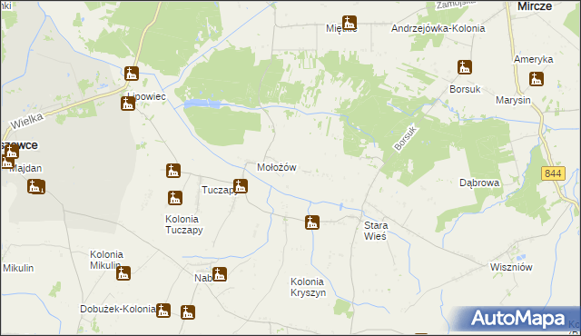mapa Mołożów-Kolonia, Mołożów-Kolonia na mapie Targeo