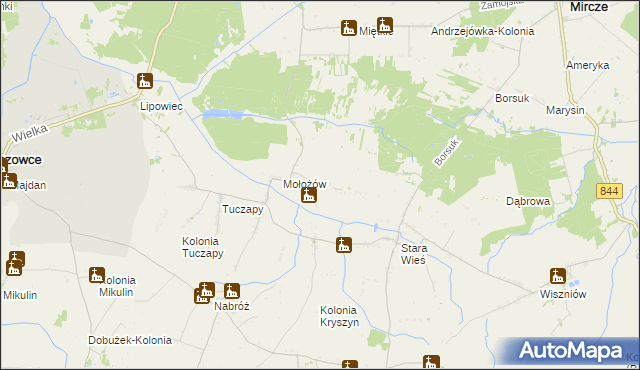 mapa Mołożów-Kolonia, Mołożów-Kolonia na mapie Targeo