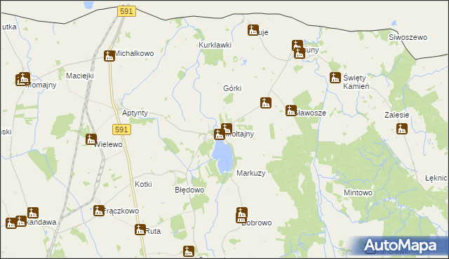 mapa Mołtajny, Mołtajny na mapie Targeo