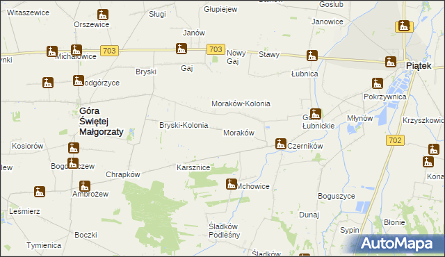 mapa Moraków, Moraków na mapie Targeo