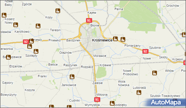 mapa Morawce, Morawce na mapie Targeo