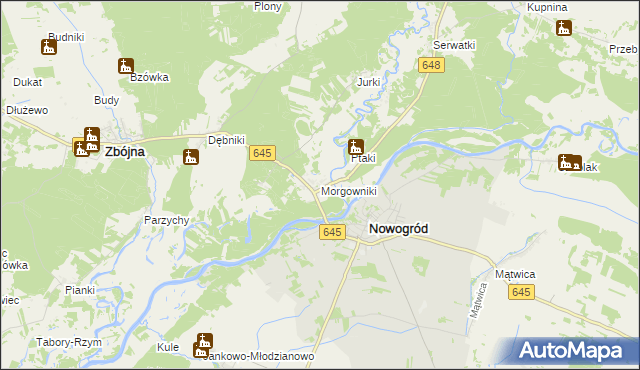 mapa Morgowniki, Morgowniki na mapie Targeo