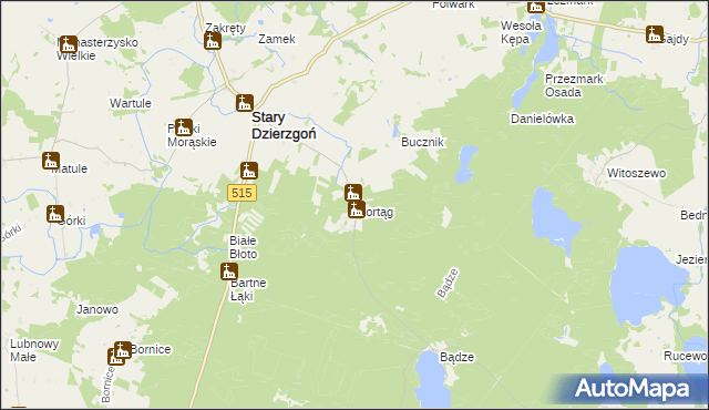 mapa Mortąg, Mortąg na mapie Targeo