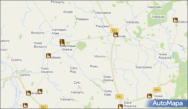 mapa Moruny, Moruny na mapie Targeo