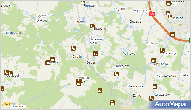 mapa Morzęcin Mały, Morzęcin Mały na mapie Targeo