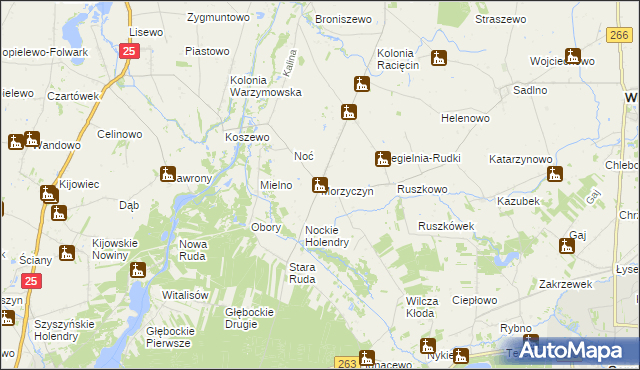 mapa Morzyczyn gmina Wierzbinek, Morzyczyn gmina Wierzbinek na mapie Targeo