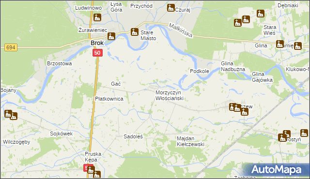 mapa Morzyczyn Włościański, Morzyczyn Włościański na mapie Targeo