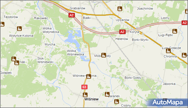 mapa Mościbrody, Mościbrody na mapie Targeo