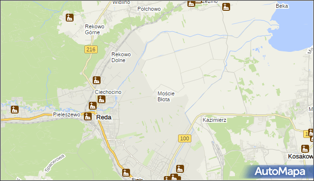 mapa Moście Błota, Moście Błota na mapie Targeo
